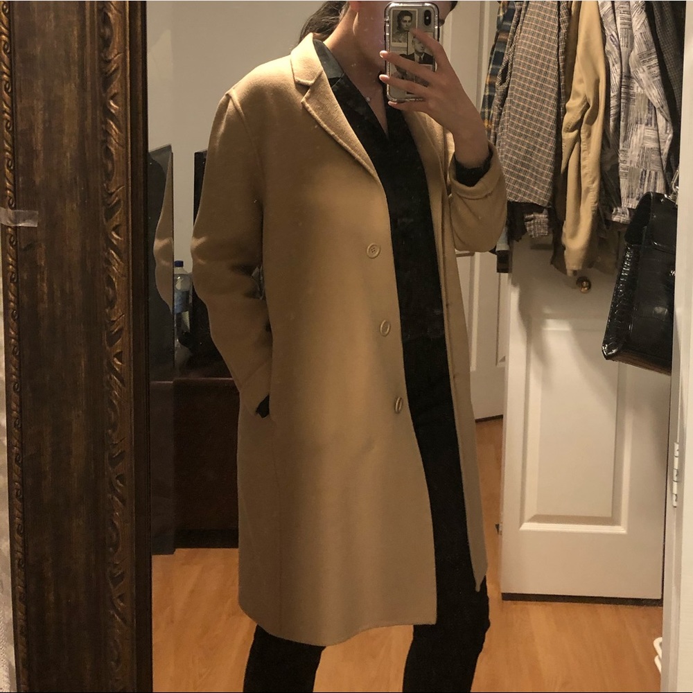 acne studios avalon wool and cashmere coat tan